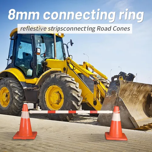 Miniatura 3 de 6 barras retráctiles de cono de tráfico, barras de cono expandibles de 4 pies a 7.2 pies para estacionamientos, construcción de carreteras, blanco