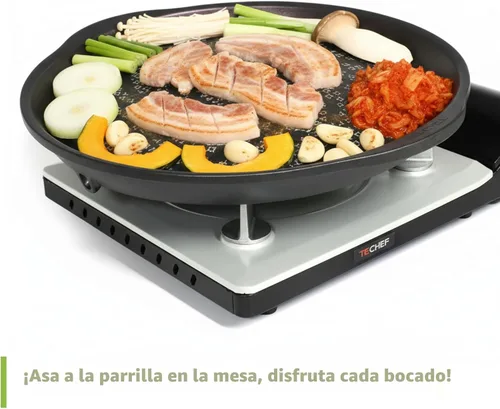 Miniatura 4 de TeChef sartén antiadherente para asar con cobertor de teflón antiadherente de primera calidad (libre de PFOA), coreana, con tecnología de diseños