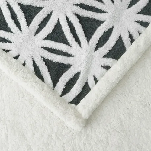 Miniatura 4 de LOMAO – Manta de vellón sherpa, suave y mullida de doble faz para sillón, sofá o cama (gris oscuro, 51 x 63 pulgadas)