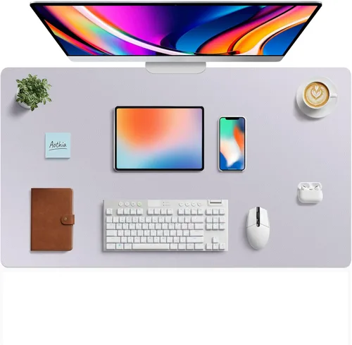 Miniatura 242 de Aothia - Protector de escritorio de cuero sintético, base para mouse, superficie antideslizante e impermeable para escribir y para laptop