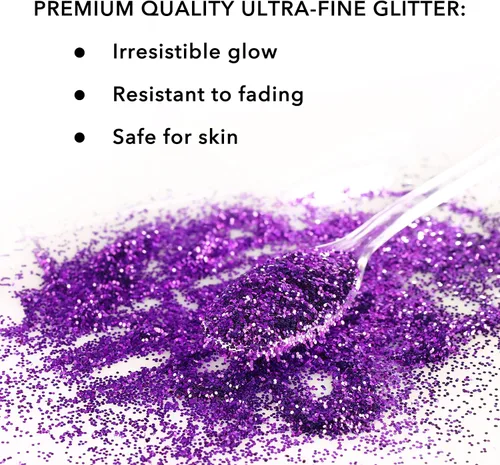 Miniatura 6 de Purpurina fina violeta en frasco, purpurina de 4 onzas para manualidades, purpurina para slime, purpurina facial, purpurina para velas, purpurina