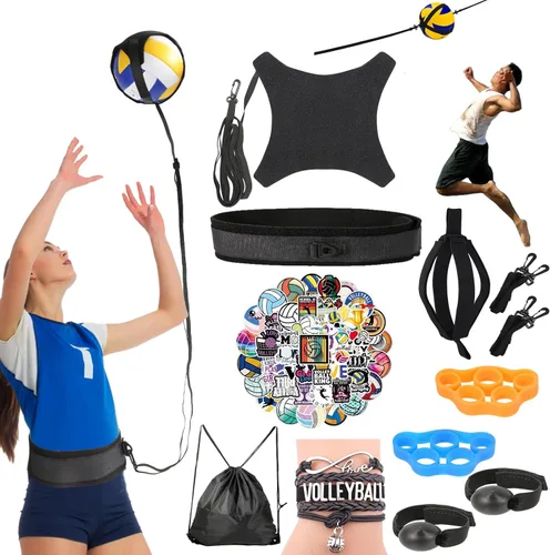 Miniatura 8 de Ayuda para equipo de entrenamiento de voleibol Davllin, kit premium de entrenador de rebote de voleibol, entrenador de práctica en solitario