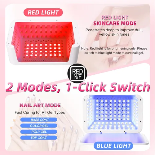 Miniatura 6 de Luz UV para uñas de gel, lámpara de uñas LED UV de 120 W con 140 cuentas, secador de uñas profesional de secado rápido, diseño de dos manos, cuidado