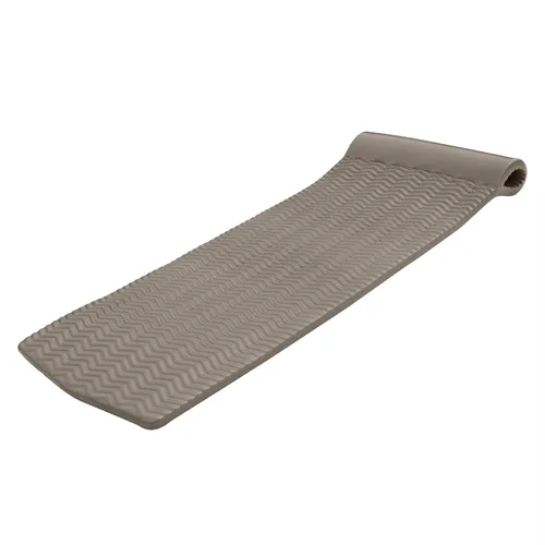 TRC Recreation Serenity 1.5” Thick Vinyl Coated Foam Swimming Pool Float Mat Adult Lounger with Built-in Roll Pillow bronce