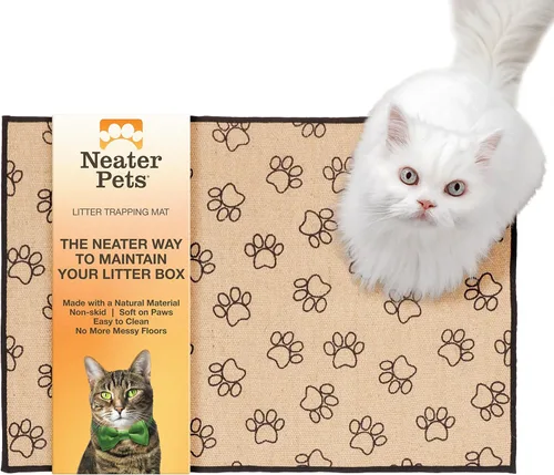 Miniatura 11 de Neater Pets - Tapete de yute para atrapar arena para gatos, atrapa el desorden de la arena de la caja de arena de gatitos para proteger los suelos