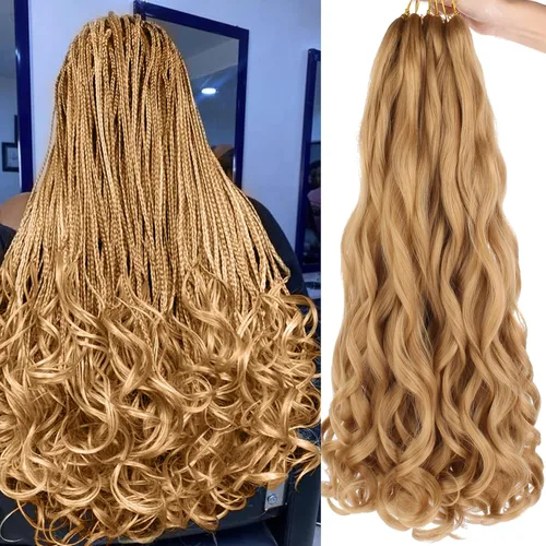 Miniatura 15 de Unionbeauty - Cabello rizado francés trenzado de 10 pulgadas, trenzas rizadas estilo Bob francés, cabello de ganchillo, 8 paquetes de trenzas