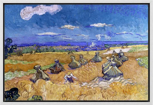 Miniatura 61 de Van Gogh - Lienzo con diseño giclée de olivos con cielo amarillo y sol, arte de pared de galería, estirado y enmarcado, listo para colgar, 24 x 36
