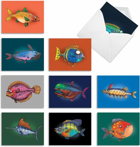 Miniatura 15 de The Best Card Company - 10 tarjetas en blanco para todas las ocasiones (4 x 5.12 pulgadas) - Surtido de tarjetas náuticas, oceánicas, de vida marina