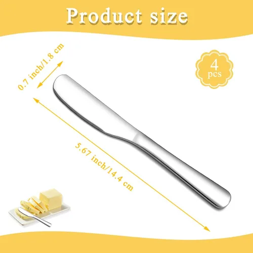 Miniatura 2 de Homquen Cuchillo de mantequilla de acero inoxidable, esparcidor de mantequilla, cuchillos de mantequilla, cuchillo esparcidor de mantequilla para 1.