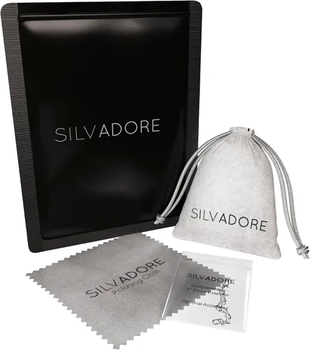 Miniatura 6 de Silvadore Collar de cadena de eslabones cubanos de 240.236 in para hombre, chapado en plataoro de 18 quilates, no se deslustra y resistente al agua