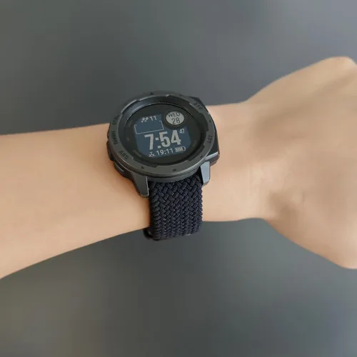 Miniatura 6 de Abanen Correa de reloj elástica Solo Loop de 0.876 pulgadas para Garmin Instinct 2 Solar/Instinct 3 de 1.772 pulgadas, correa trenzada ajustable