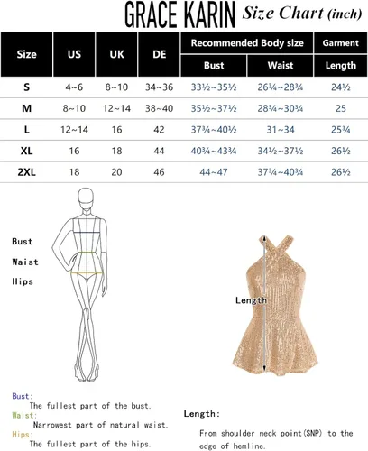 Miniatura 5 de GRACE KARIN Tops halter de lentejuelas para mujer, sin mangas, peplum, camisola brillante, para fiesta, club, elegante