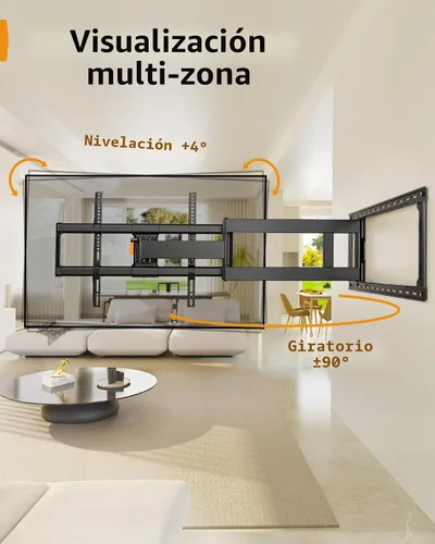 Miniatura 5 de Perlegear PGXLF02 - Soporte de pared de brazo largo y movimiento completo para TV de 42 a 97 pulgadas hasta 68 kg, soporte de TV preensamblado