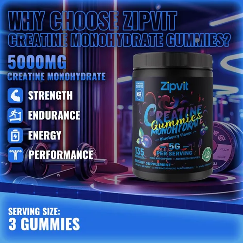 Miniatura 5 de Gomitas de monohidrato de creatina, gomita de creatina certificada por la NSF, dosis de 0.18 oz para hombres y mujeres para apoyar los músculos