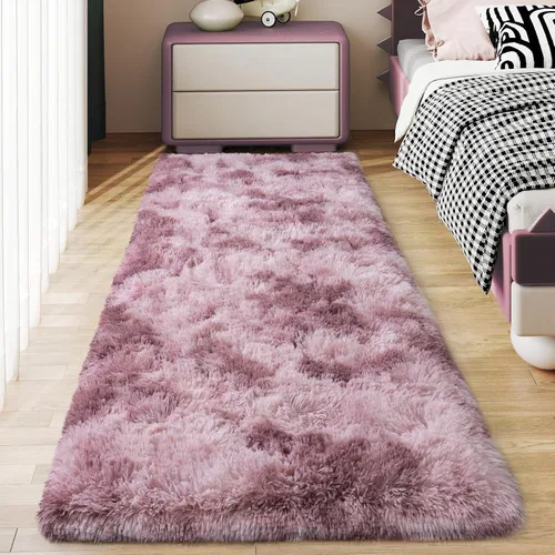 Miniatura 14 de Alfombras suaves para pasillos de dormitorio, nuevas, con parte inferior antideslizante mejorada, de 2 x 3, alfombra esponjosa y peluda verde