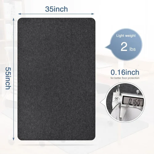 Miniatura 2 de Placoot Tapete para silla de escritorio para suelo de madera dura y azulejos 55"x35" Tapete para silla de oficina para sillas rodantes Grande