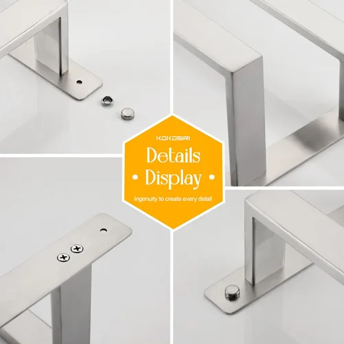 Miniatura 9 de KOKOSIRI Barras para Toallas de Baño de 2 Niveles Tipo Escalera Rieles para Toallas de 24 Pulgadas Soportes para Toallas Montados en Pared Estantes