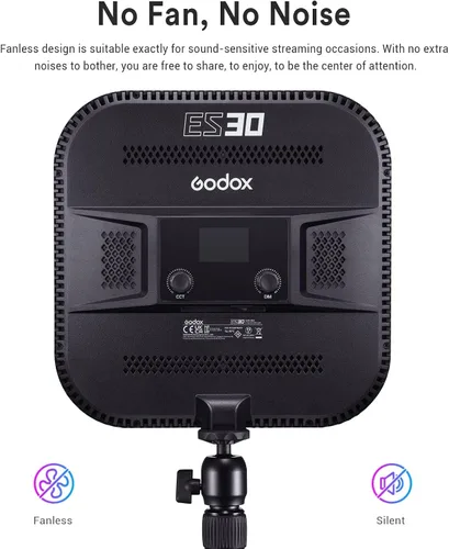 Miniatura 5 de Godox Luz de llave ES30, luz de escritorio de 2250 lúmenes para transmisión con soporte de escritorio extensible, 0-100% de brillo y control