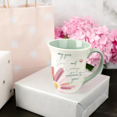 Miniatura 7 de Pavilion Gift Company - Fuerza y coraje - Taza grande de café de 16 onzas, taza con patrón floral, idea de regalo para el Día de la Madre, idea