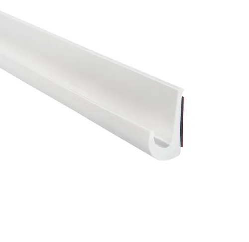 Trim-Lok Canaleta de goteo, color blanco – 1/2 pulgada de altura, 25 pies de longitud – Canalón de lluvia de PVC para coches, furgonetas y casas