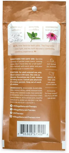 Miniatura 2 de Village Naturals Therapy Breathe - Remojo concentrado de baño mineral, menta limón, 2 onzas, paquete de 12