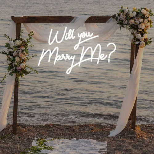 Miniatura 3 de IbayNawi Letrero de luces LED de neón – Letreros con texto en inglés «Will You Marry Me» para decoración de fiesta de compromiso, propuesta