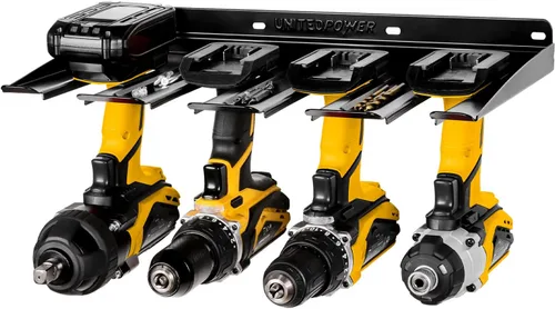 Miniatura 9 de UNITEDPOWER Soporte organizador de herramientas eléctricas montado en la pared, estante de almacenamiento resistente con estante para herramientas