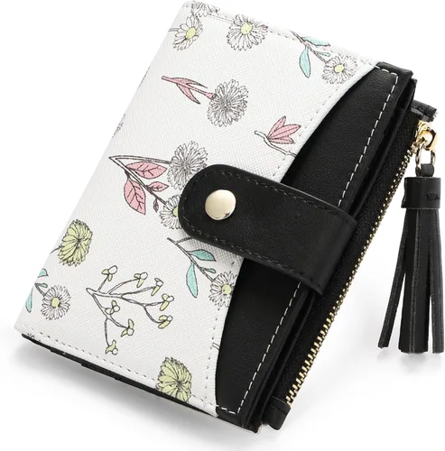 Miniatura 18 de yiijay Billetera pequeña para mujer, con bloqueo RFID, plegable, delgada, de cuero, para tarjetas de crédito, billetera pequeña con bolsillo