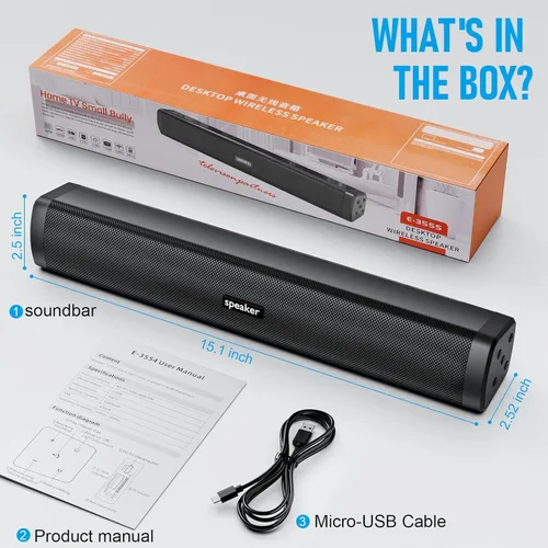 Miniatura 7 de Dnil Altavoz portátil de barra larga, altavoz inalámbrico Bluetooth, potente altavoz para uso doméstico, fiestas al aire libre, playa y viajes