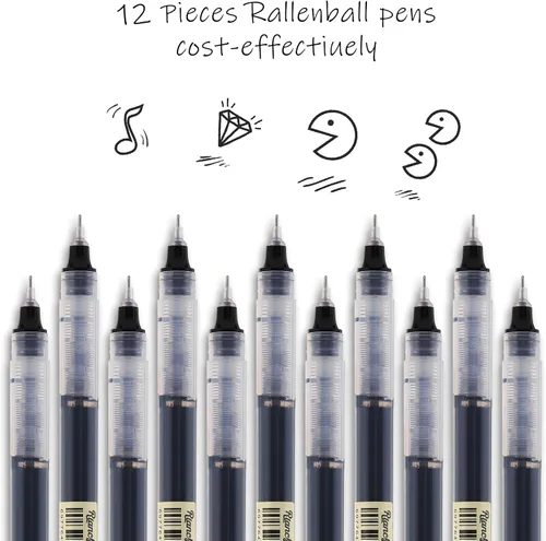 Miniatura 6 de Bolígrafos de Gel RIANCY con Tinta Líquida, Punta Extra Fina de 0.5mm, 24 Piezas de Colores Surtidos, Escritura Suave Sin Manchas Ni