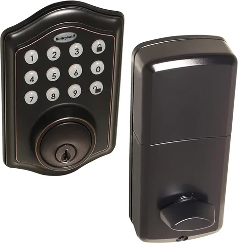 Honeywell Cajas fuertes y cerraduras de puerta – Cerradura de puerta de entrada sin llave con teclado electrónico inteligente – Fácil instalación y