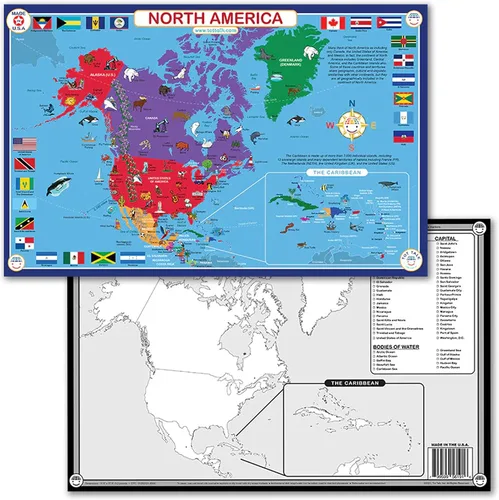Miniatura 12 de Tot Talk Map of Africa Kids - Mantel individual educativo para niños, colección Part of Our World con actividades en la parte posterior, manteles