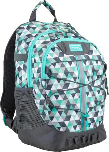 FUEL Mochila de senderismo para mujeres y hombres, Terra Sport, viajes, universidad, gimnasio, trabajo con funda para laptop, Bungee, 18 pulgadas,