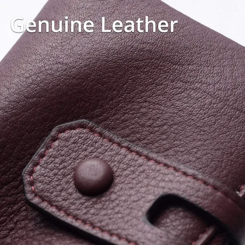 Miniatura 5 de Bveyzi - Billetera pequeña de cuero suave para mujer con bloqueo RFID, tarjetero para damas con doble bolsillo con cremallera