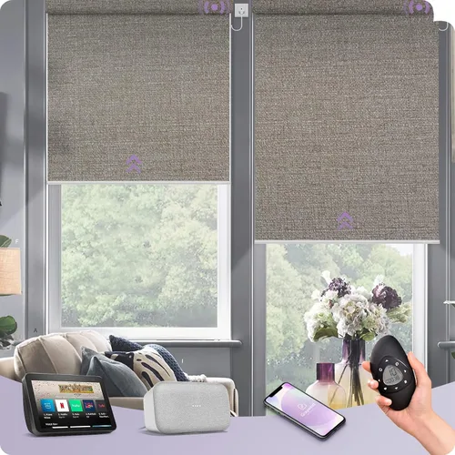 Miniatura 15 de Graywind Persiana Enrollable Motorizada 100% Opaca Compatible con Alexa Google Control Remoto Inteligente Persianas Recargables con Batería Motor