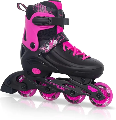 Miniatura 10 de MammyGol Patines en línea ajustables para niños, jóvenes y adultos, todas las ruedas se iluminan, patines de ruedas con cuchillas para interiores