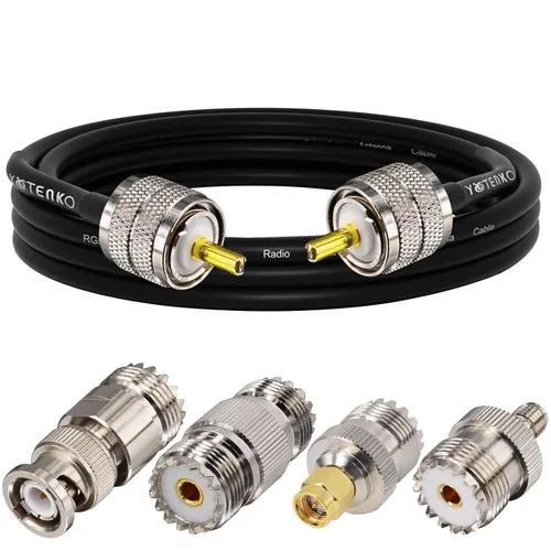 Miniatura 7 de Cable de puente PL259 de 1 pie - Cable coaxial RG58 de 15 pulgadas corto 50 ohmios coaxial para medidor SWR radio de radioaficionado radio CB