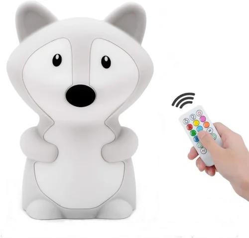 Miniatura 14 de Luz nocturna de alpaca para niños, lámpara de noche LED para habitación de los niños, luz de silicona suave recargable, brillo y colores ajustables