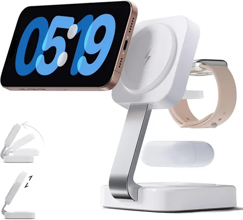 RYND Estación de carga rápida inalámbrica Mag-Safe 2026, cargador magnético 3 en 1 con iPhone 17, 16, 15, 14, 13, 12 Pro Max, serie Apple Watch y