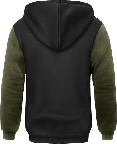 Miniatura 10 de SCODI Sudaderas con capucha para hombre, forro polar pesado, cremallera completa, forro de sherpa grueso, chaqueta con capucha