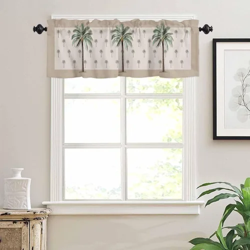 Miniatura 12 de Cortinas modernas de mosaico en blanco y negro para sala de estar, dormitorio, baño, ventana de cocina, cenefa de panel con bolsillo para barra