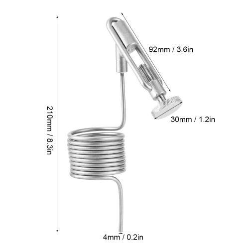 Miniatura 4 de Desespumante de bobina de muestreo de acero inoxidable 304,Válvula de muestreo de cerveza de plata Desempañador de bobina de fermentador Homebrew