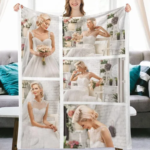 Miniatura 8 de Manta personalizada con collage de fotos, mantas de sofá suaves personalizadas, regalos para el Día de la Madre, familia, amigos, seres queridos
