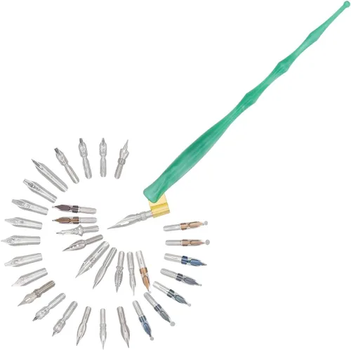 Miniatura 13 de Gullor 33 puntas de caligrafía para bolígrafos de inmersión, plumas de caligrafía, puntas de bolígrafo de inmersión