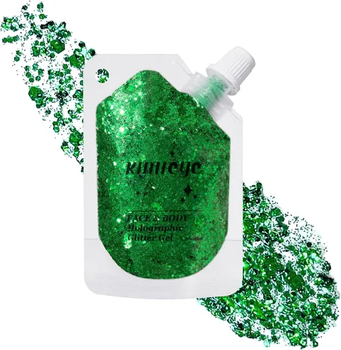 Miniatura 13 de Gel holográfico con purpurina para el rostro, brillo corporal con maquillaje para cabello, cara, clavícula, brazo, uñas, sombra de ojos, lentejuelas