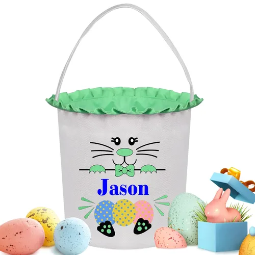 Miniatura 27 de Cestas de Pascua personalizadas para niños y niñas, cestas de conejo de Pascua personalizadas para niños, cesta de caza de huevos de Pascua, regalos