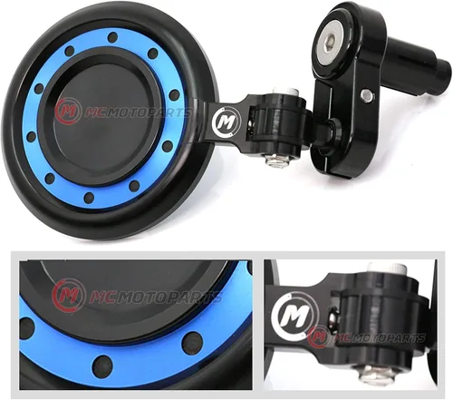 Miniatura 2 de MC MOTOPARTS Espejos de extremo de barra REACTOR azules compatibles con Z800 Z1000 Ninja 650R ZX-6R Ninja 636 KLE 650 NINJA 250 R