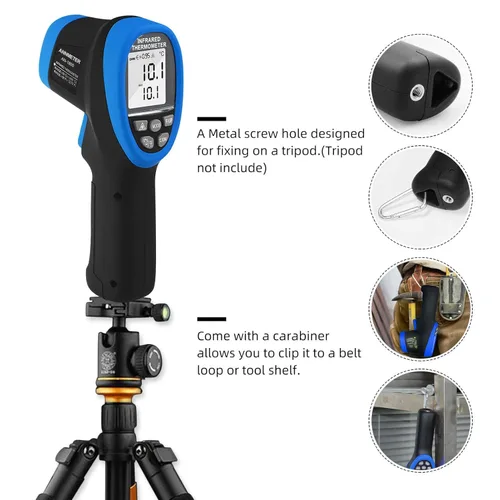 Miniatura 6 de AIOMEST Pirómetro digital AI-1800 DS 50:1, pistola termómetro infrarroja sin contacto para medición de alta temperatura sin contacto -58 ~ 3,272 ℉