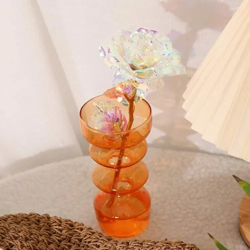 Miniatura 8 de Rosa artificial de imitación chapada en papel de aluminio, flor artificial para el día de San Valentín, Día de la Madre, cumpleaños, regalos de amor