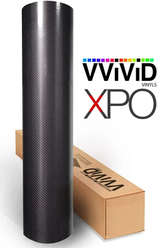 Miniatura 4 de VViViD Película adhesiva de vinilo de alto brillo de fibra de carbono negra (12 x 24 pulgadas)